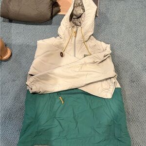 L.L. Bean Tan and Green Anorak